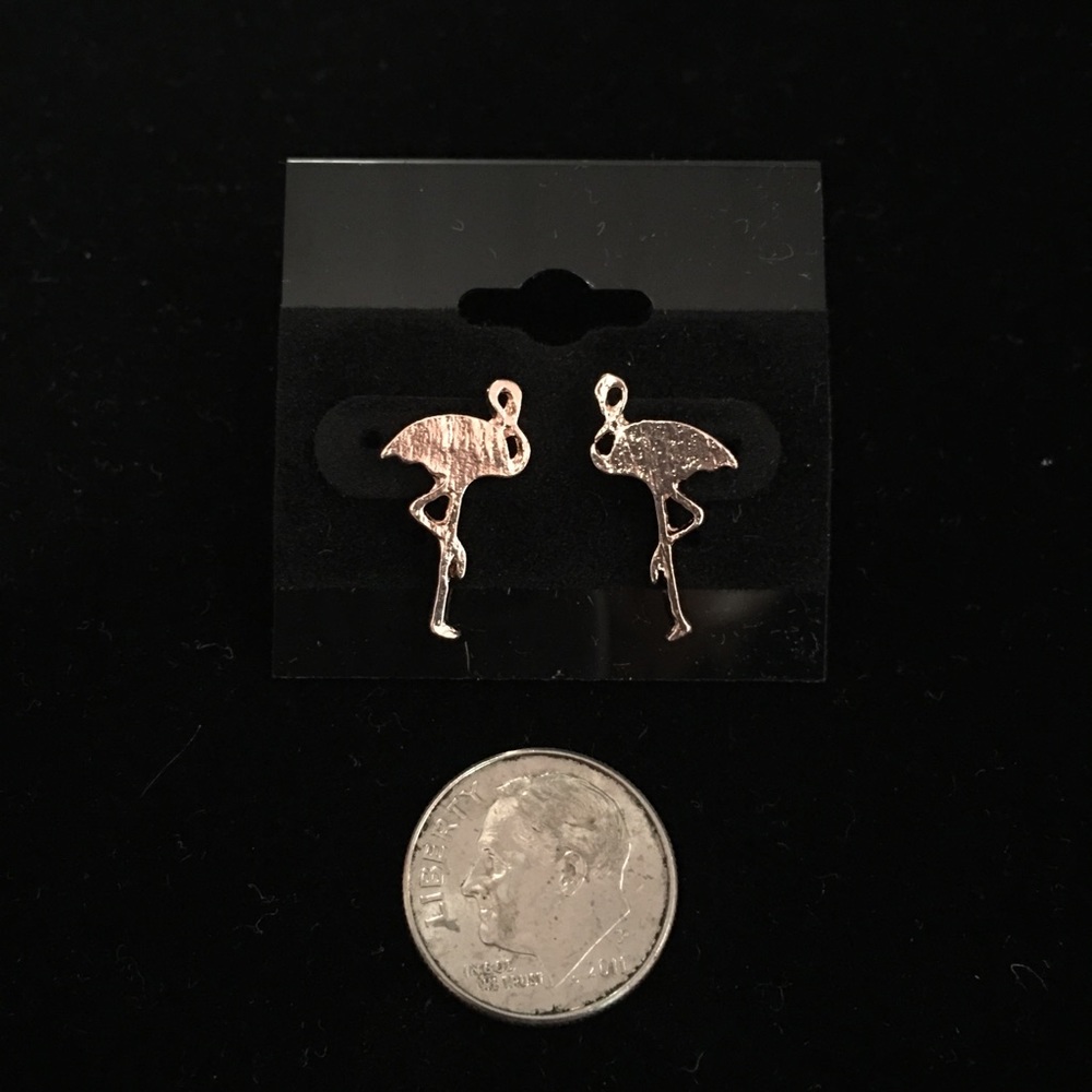 🦩Flamingos🦩Rose Gold or Silver Earrings🦩New - Picture 4 of 5